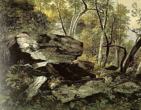 Study from Nature: Rocks and Trees 1856 Oil Painting by Asher Brown Durand