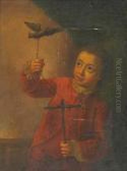 A Boy With His Pet Bird Oil Painting by Henry Robert Morland