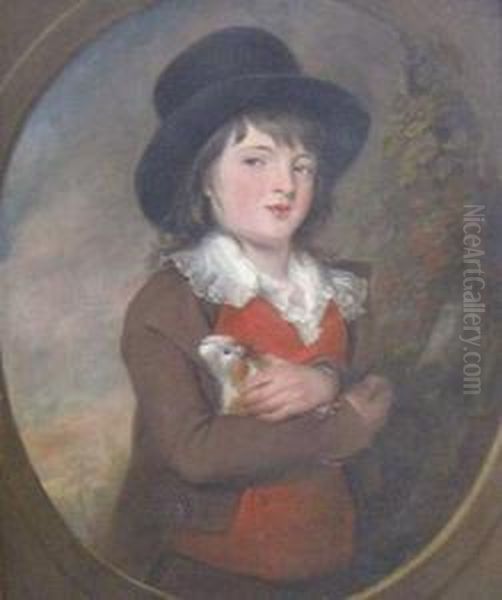 Boy With Guinea Pig Oil Painting by Henry Robert Morland