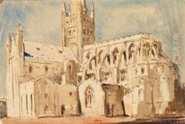 Norwich Cathedral Oil Painting by Harry Morley