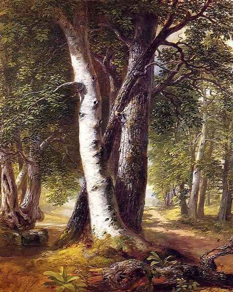 Woodland Path 1845-1850 Oil Painting by Asher Brown Durand