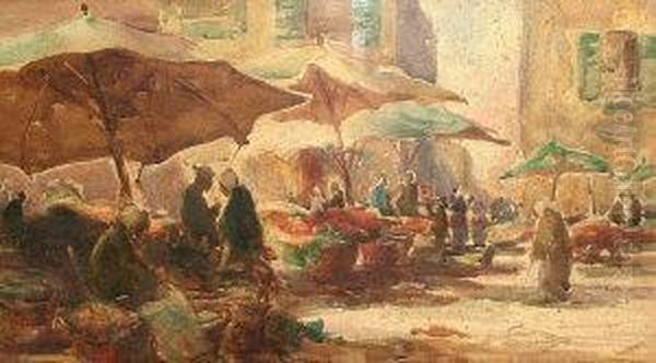 Street Scene Oil Painting by Thomas William Morley