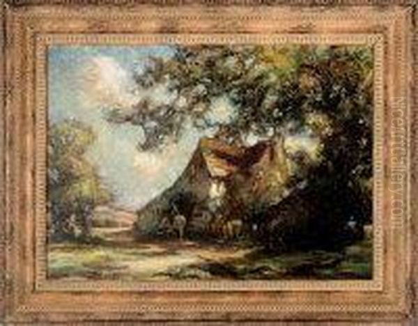 The Old Farm Oil Painting by Thomas William Morley