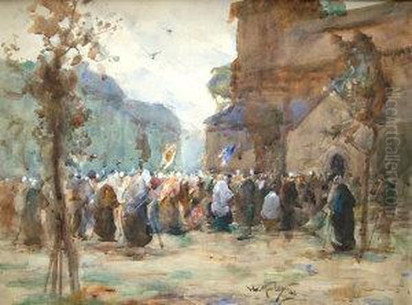 The Return Of The Procession Oil Painting by Thomas William Morley