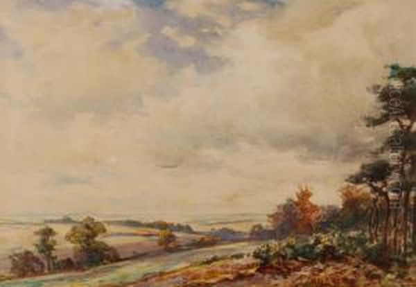 Extensive Landscape Oil Painting by Thomas William Morley