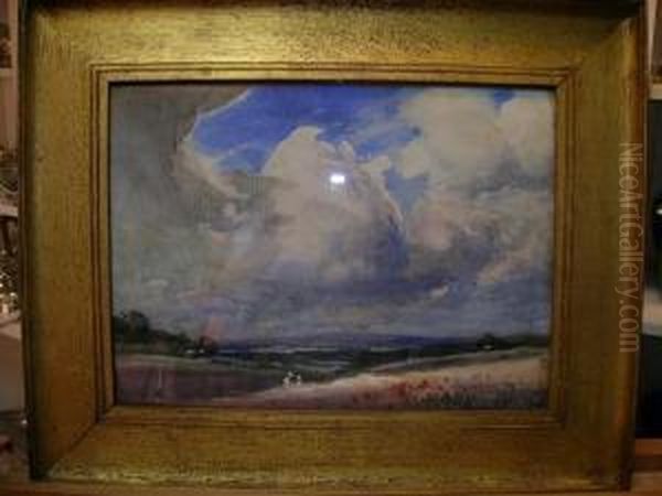 Summer Skies Over Poppyfields Oil Painting by Thomas William Morley