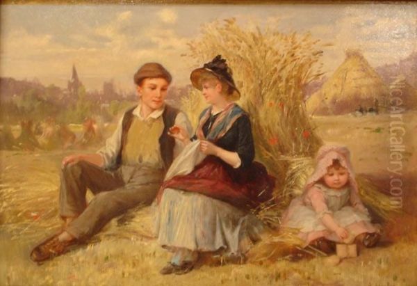 Le Repos Pendant La Moisson Oil Painting by Antony Paul Emile Morlon