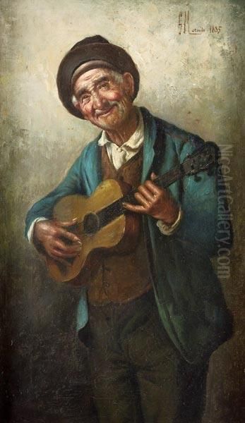 Suonatore Di Mandolino Oil Painting by Gaetano Mormile