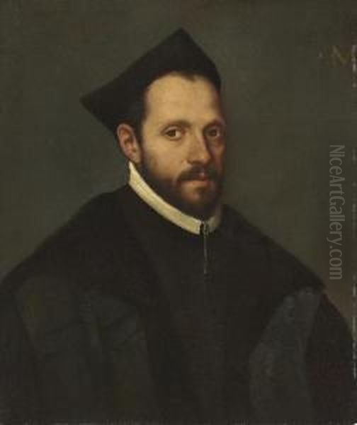 Portrait Of A Cleric Oil Painting by Giovanni Battista Moroni