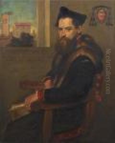 Portrait Of Canon Bartolomeo Bonghi Oil Painting by Giovanni Battista Moroni