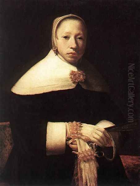 Portrait Of A Woman Oil Painting by Gerrit Dou