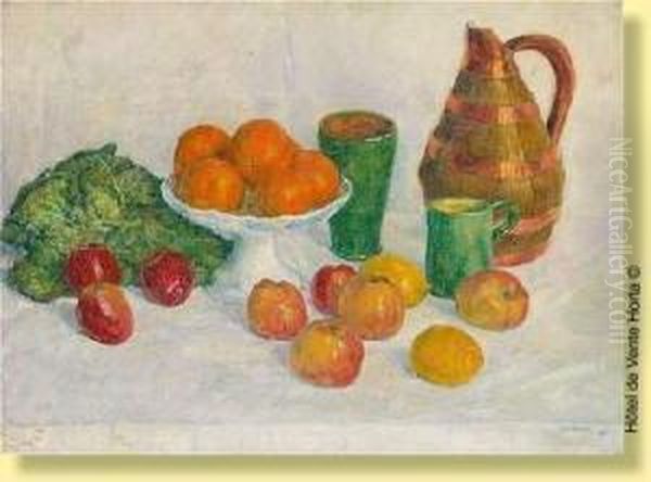 Composition Aux Oranges Oil Painting by Georges Morren