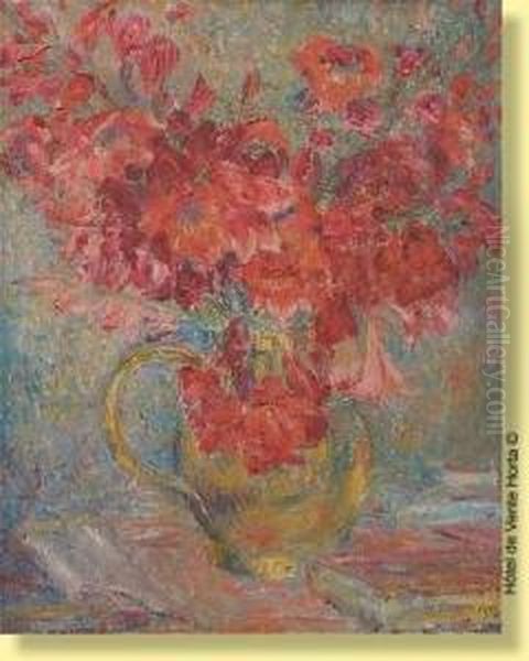 Vase Fleuri Oil Painting by Georges Morren