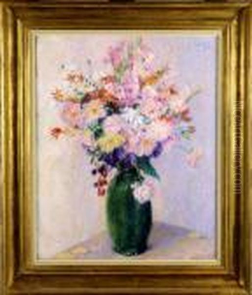 Bouquet Rose Oil Painting by Georges Morren