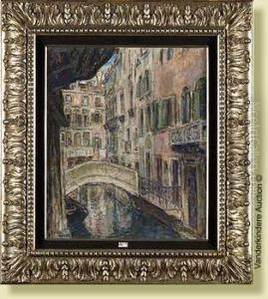 Petit Canal A Venise Oil Painting by Georges Morren