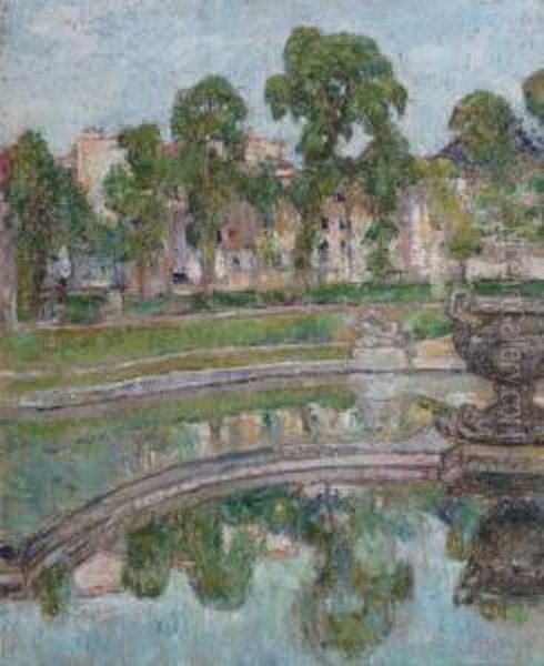 Le Basin De Neptune, Versailles: The Palace Gardens Oil Painting by Georges Morren