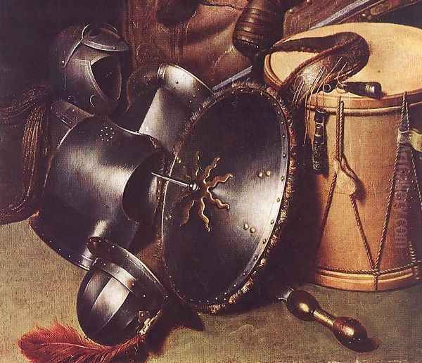 Officer of the Marksman Society in Leiden - detail Oil Painting by Gerrit Dou