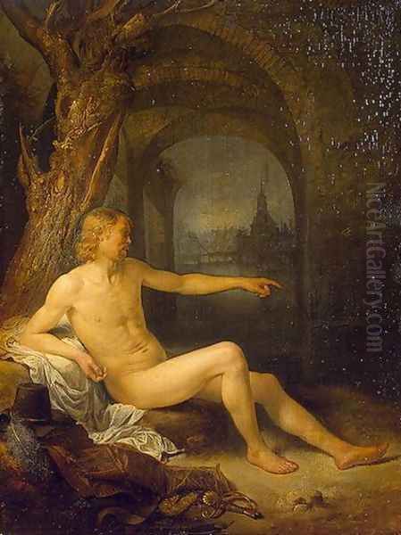 Soldier Bather Oil Painting by Gerrit Dou