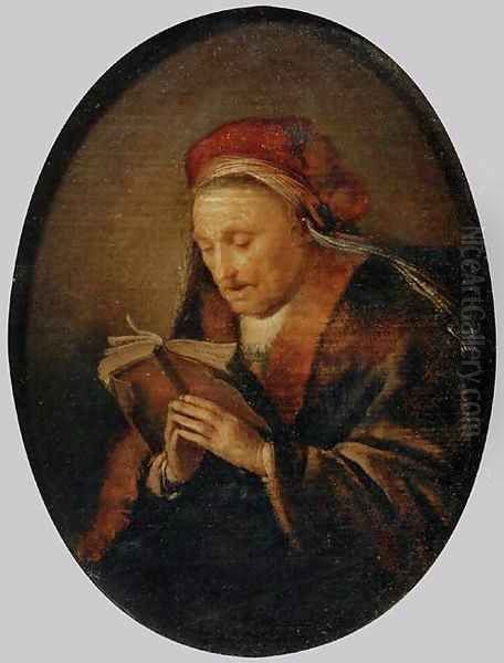 Old Woman Praying Oil Painting by Gerrit Dou