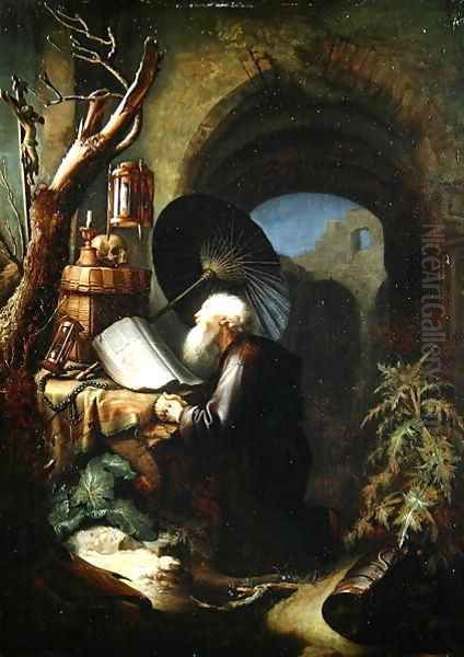 A Hermit at Prayer Oil Painting by Gerrit Dou