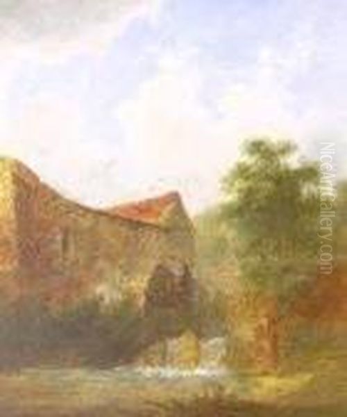 Watermill Oil Painting by Charles Morris