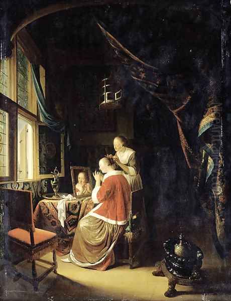 A woman at her toilet Oil Painting by Gerrit Dou