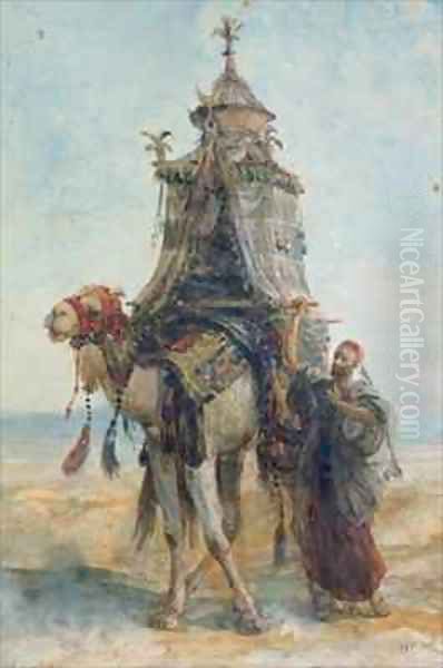 The Desert Ride Oil Painting by Alexandre Gabriel Decamps