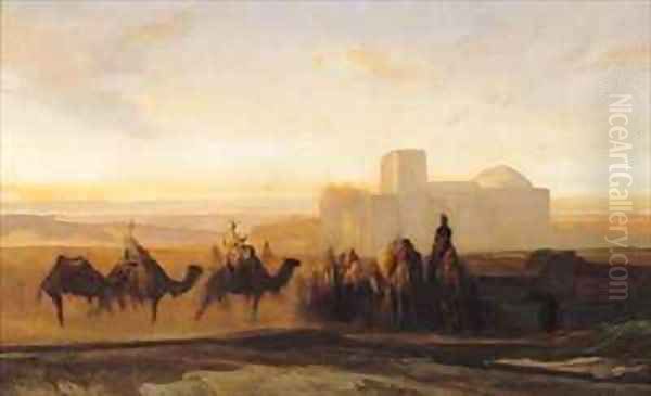 The Caravan Oil Painting by Alexandre Gabriel Decamps