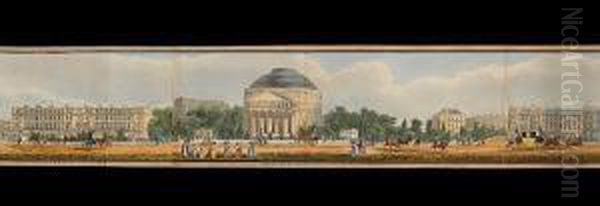 Panoramic View Round The Regents Park Oil Painting by Phillip Richard Morris