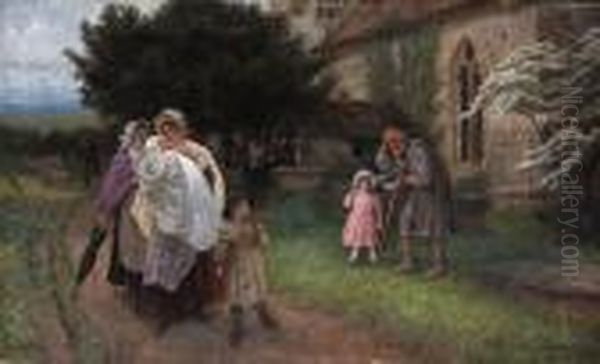 The Christening Oil Painting by Phillip Richard Morris