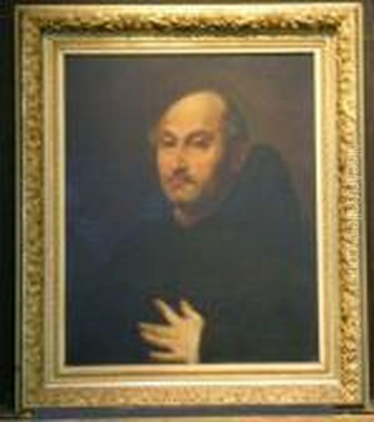 Portrait Of A Cleric, After Velasquez Oil Painting by William Bright Morris