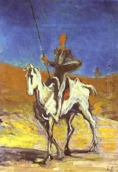 Don Quixote and Sancho Pansa Oil Painting by Honore Daumier