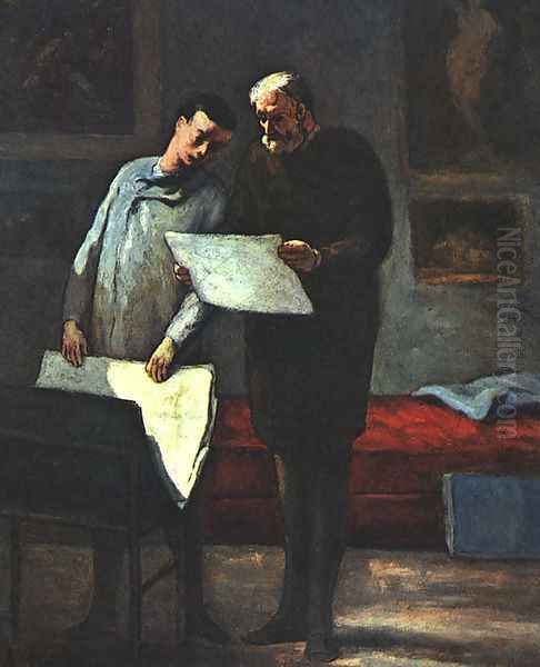 Advice to a Young Artist 1860 Oil Painting by Honore Daumier