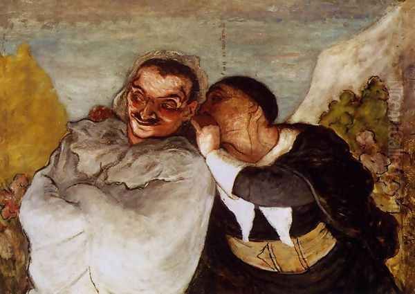 Crispin and Scapin 1858-60 Oil Painting by Honore Daumier