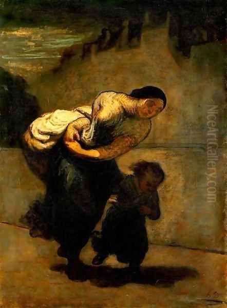 Burden Oil Painting by Honore Daumier