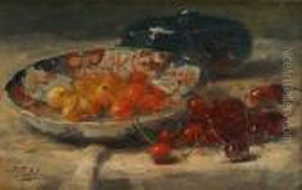 Composition Aux Cerises Oil Painting by Frans Mortelmans