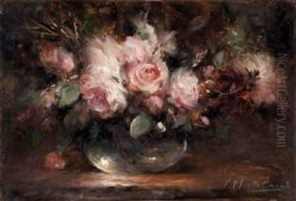 Blumenstraus In Vase Oil Painting by Frans Mortelmans