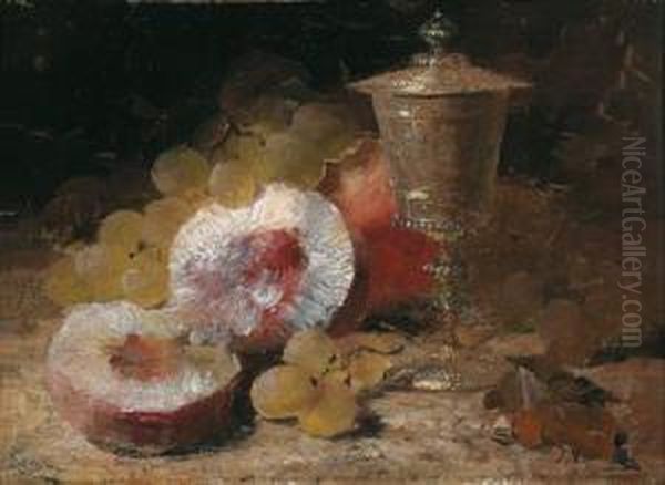 Natura Morta Con Frutti E Coppa Ornamentale Oil Painting by Frans Mortelmans