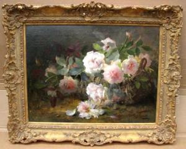 Floral Still Life Oil Painting by Frans Mortelmans