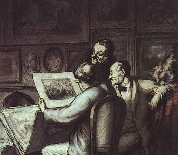 The Print Collectors Oil Painting by Honore Daumier