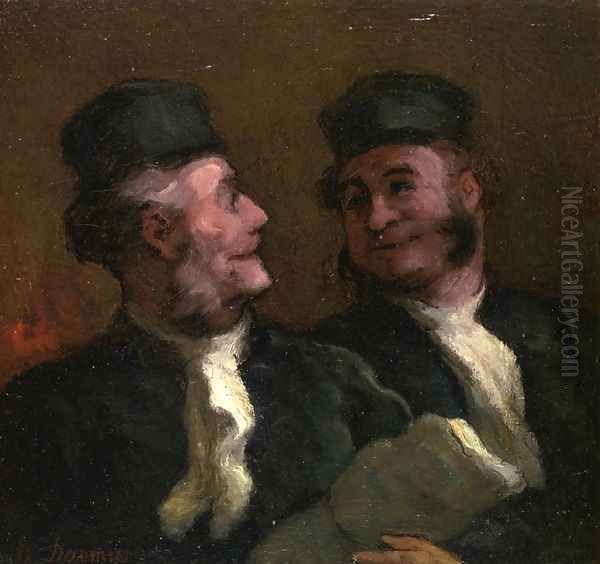 The Lawyers Oil Painting by Honore Daumier