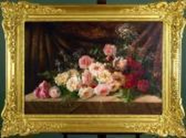 [les Roses] Oil Painting by Frans Mortelmans