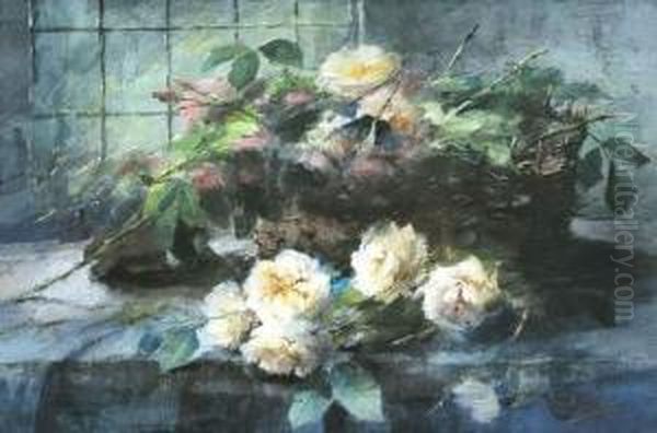 Stilleven Met Rozen (ca. 1920) Oil Painting by Frans Mortelmans