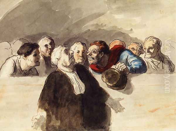 The Defense Attorney Oil Painting by Honore Daumier