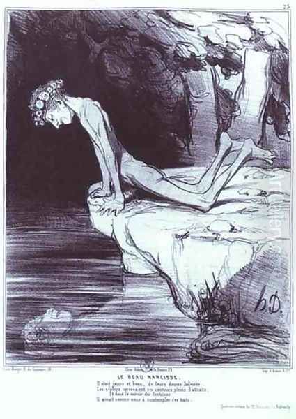 The Beautiful Narcissus Oil Painting by Honore Daumier