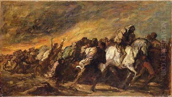 The Fugitives Oil Painting by Honore Daumier