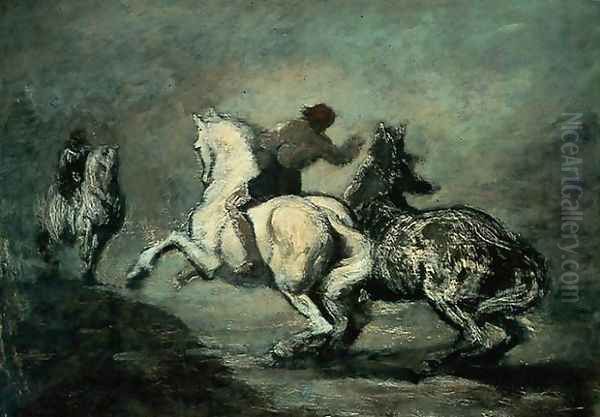 Horsemen Oil Painting by Honore Daumier