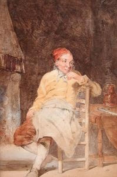 Portrait Of A Barkeep Oil Painting by John Hamilton Mortimer