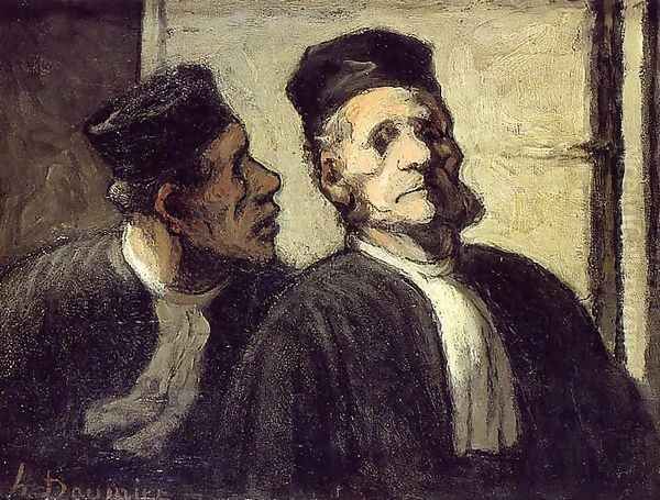 The Two Lawyers Oil Painting by Honore Daumier