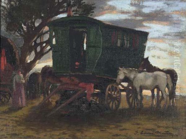 The Gypsy Caravan Oil Painting by Thomas Corsan Morton